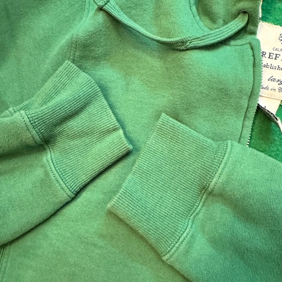 California Reflex Green Star Zip Hoodie with Black White Red Plaid Hood Lining - Picture 7 of 8